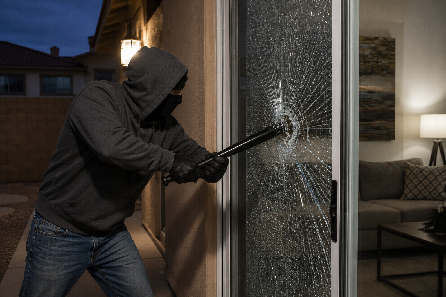 Security film tested against forced entry